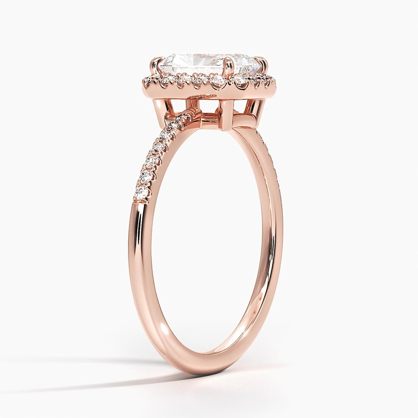 1Ct Radiant Lab Grown Diamond Halo Engagement Ring