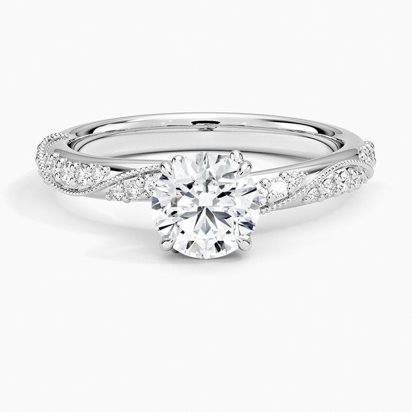 3/4 CT Round Lab-Grown Diamond Hidden Accent 2.5mm Diamond Ring