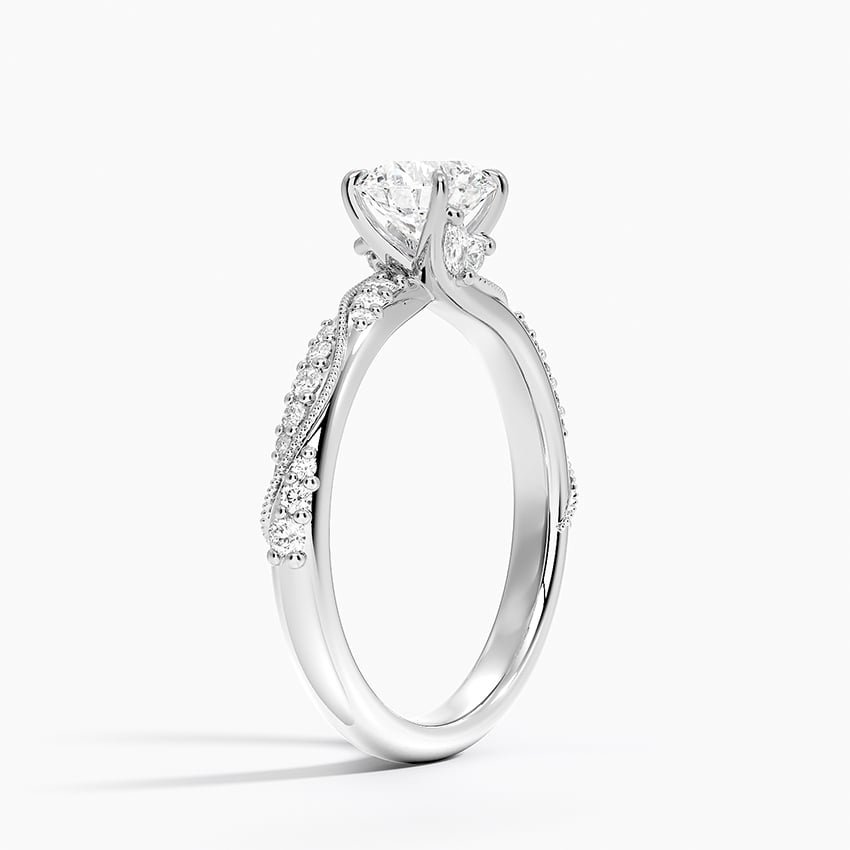 3/4 CT Round Lab-Grown Diamond Hidden Accent 2.5mm Diamond Ring