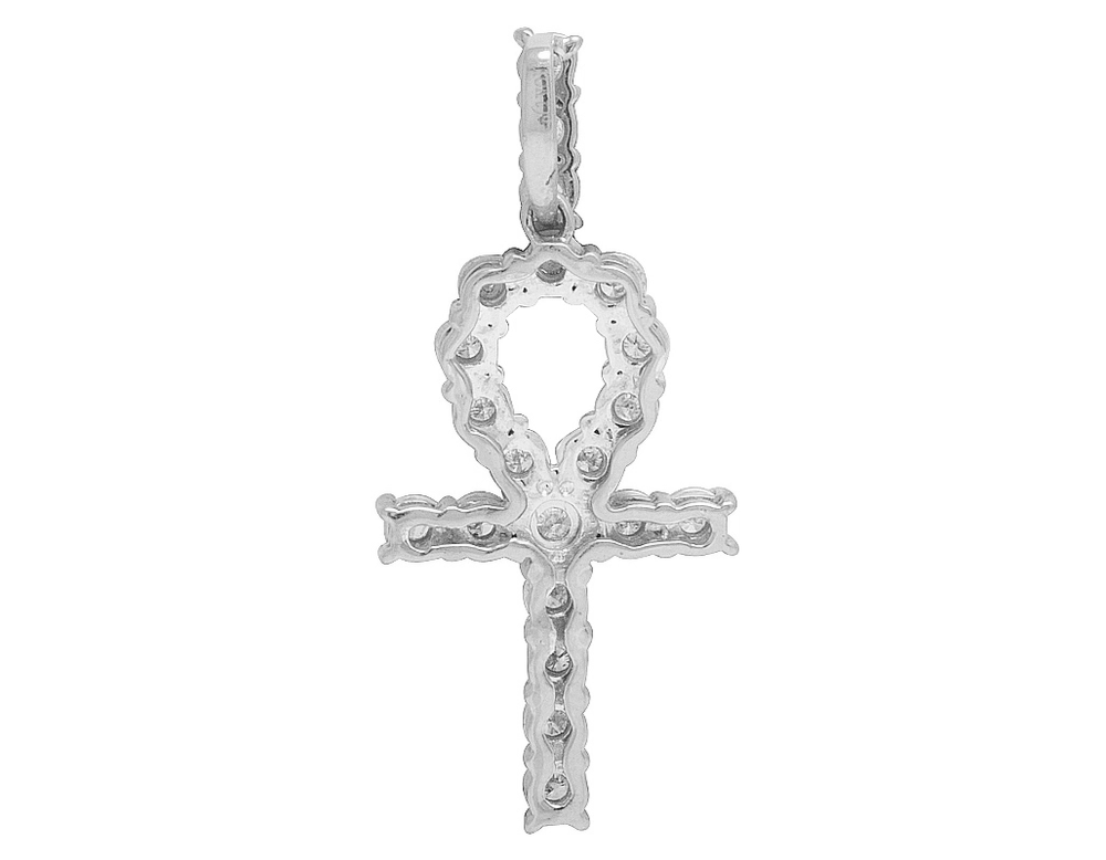 10K Miracle Set Lab Grown Diamond Ankh Cross Pendant