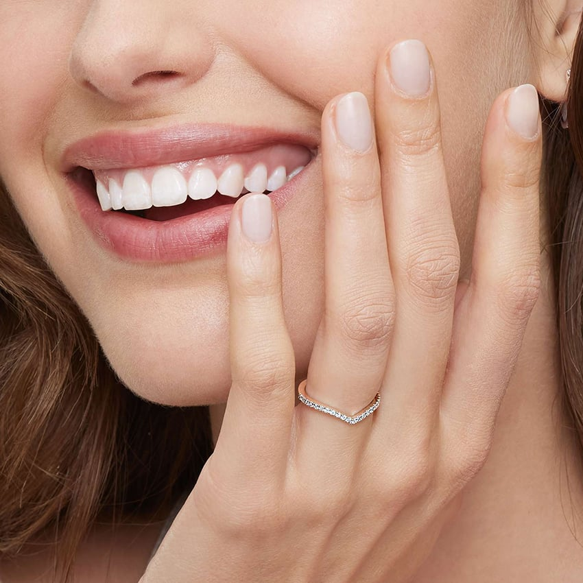 0.17CTW Flair Lab Grown Diamond 10k Gold Wedding Band Women