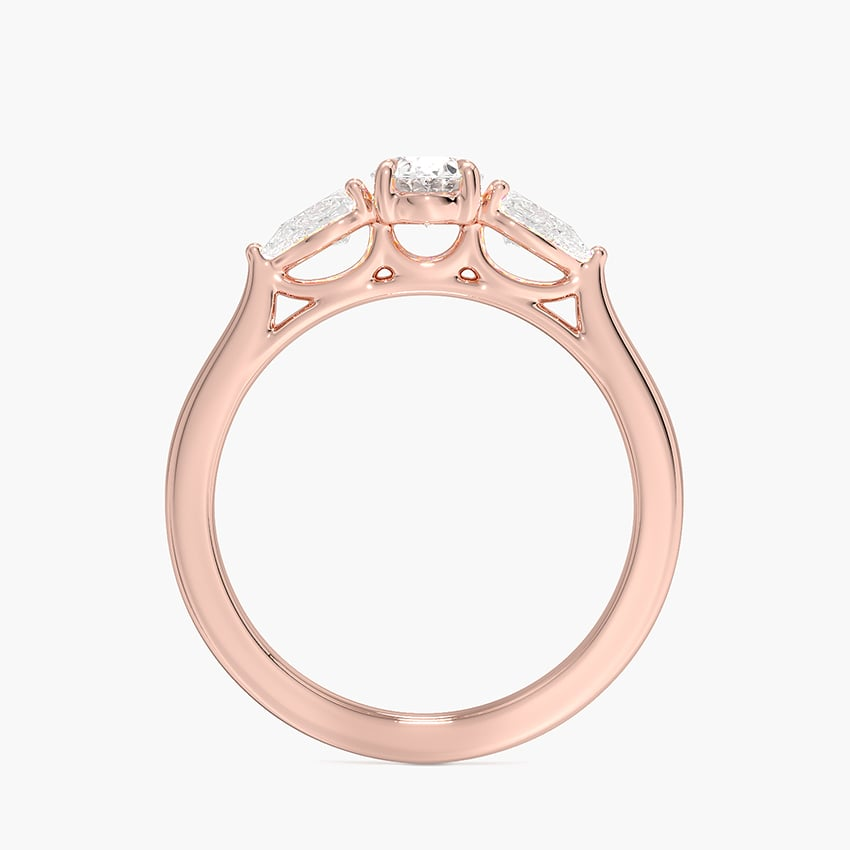 1/2CT Oval Lab-Grown Diamond Three Stone Engagement Ring
