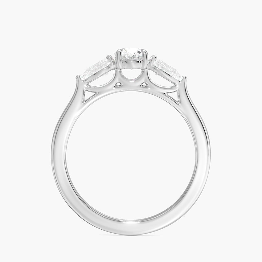 1/2CT Oval Lab-Grown Diamond Three Stone Engagement Ring