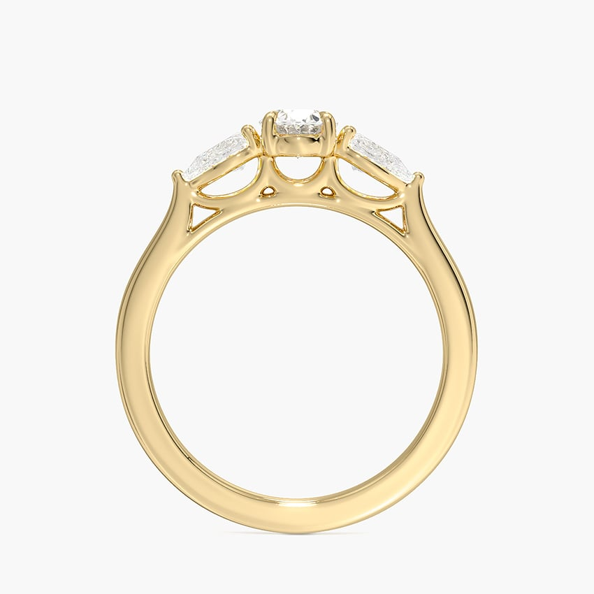 1/2CT Oval Lab-Grown Diamond Three Stone Engagement Ring