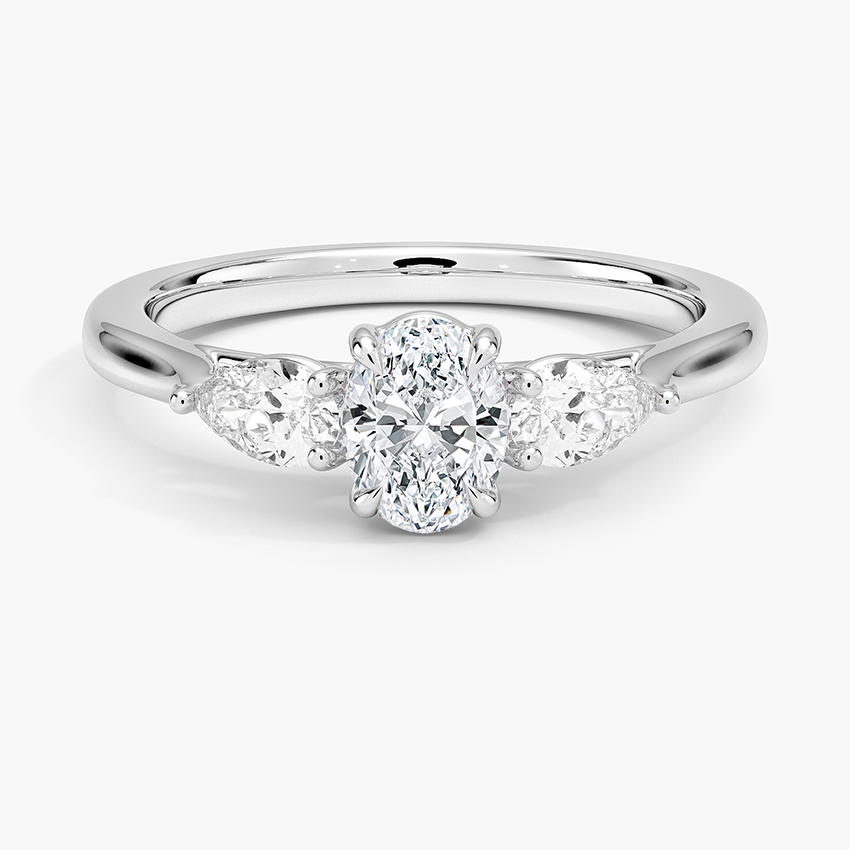 1/2CT Oval Lab-Grown Diamond Three Stone Engagement Ring
