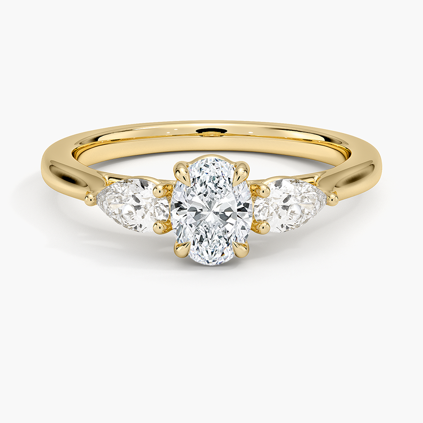 1/2CT Oval Lab-Grown Diamond Three Stone Engagement Ring