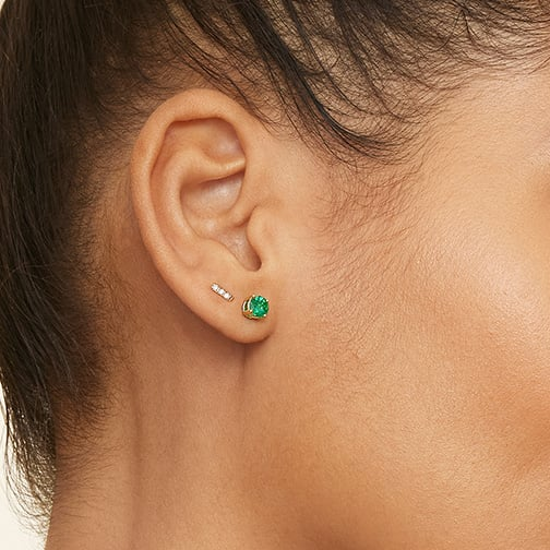 Bar Lab Grown Diamond Earrings in Silver