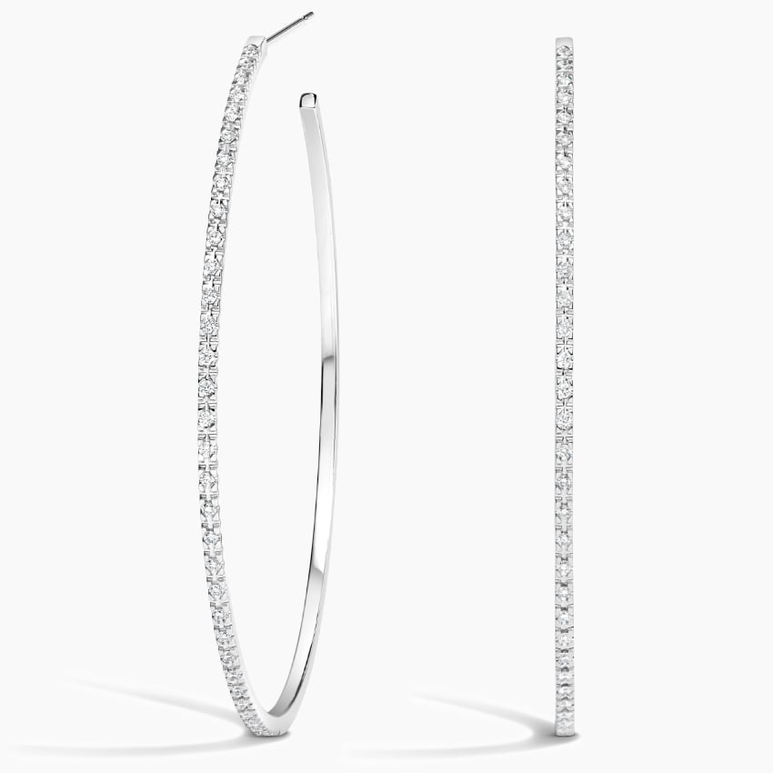 Large 1/3 CTW Lab Grown Diamond Hoop Earrings