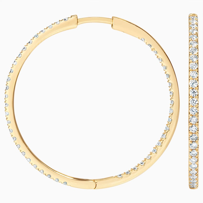 0.79 CTW Medium Size Hoop Lab Grown Diamond Earrings