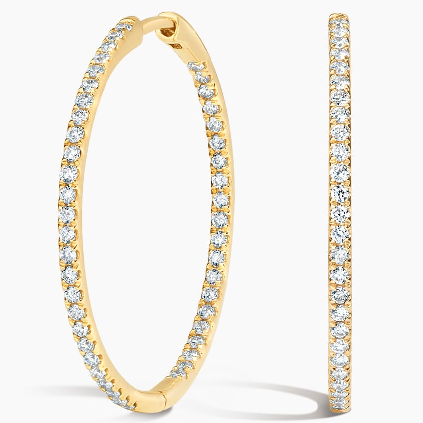 0.79 CTW Medium Size Hoop Lab Grown Diamond Earrings