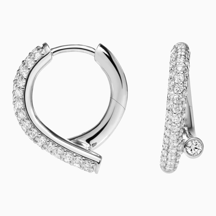 1 CTW Lab Grown Diamond Bypass Hoop Earrings