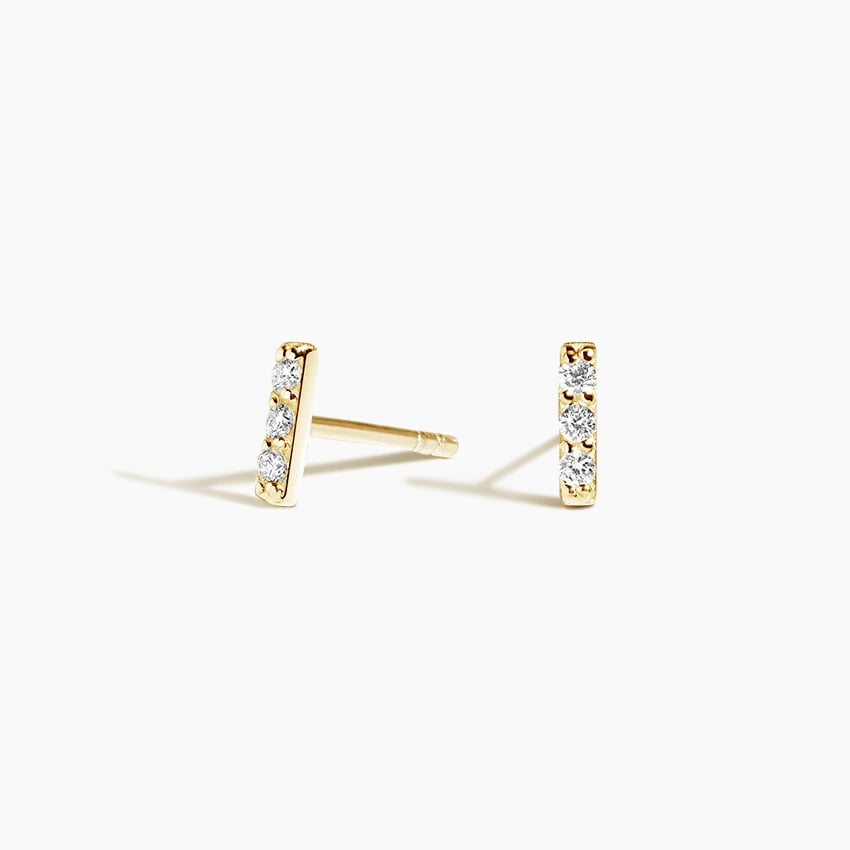 Bar Lab Grown Diamond Earrings in Silver