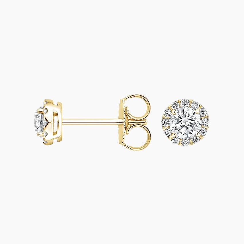 5/8 CTW Lab Grown Diamond Halo Stud Earrings