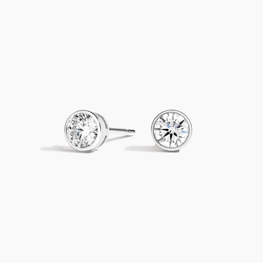 1/2 CTW Lab Grown Diamond Bezel Stud Earrings