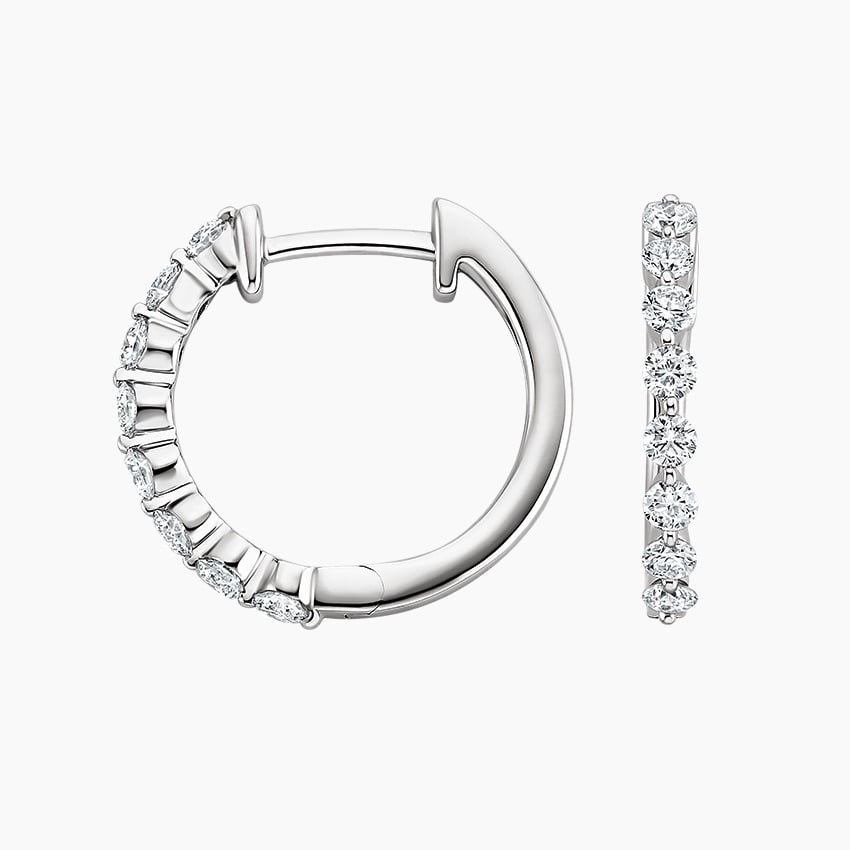Round 1/2 CTW Lab Grown Diamond Hoop Earrings in 18K Yellow Gold