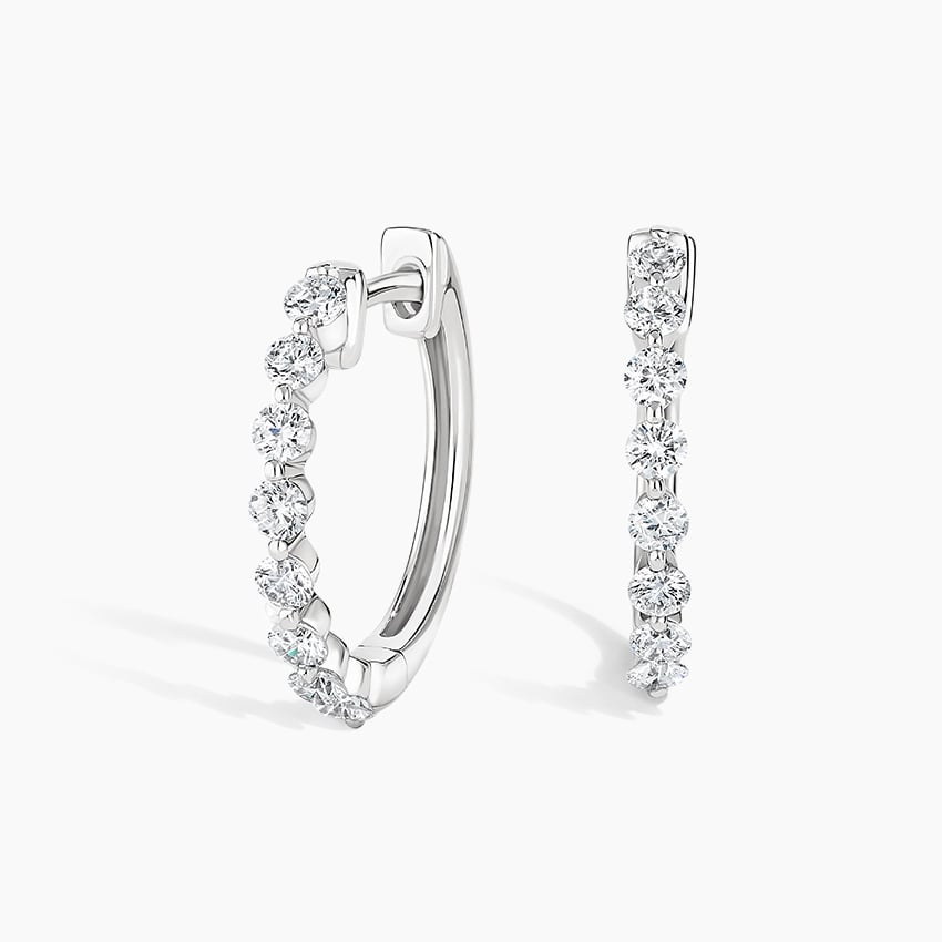 Round 1/2 CTW Lab Grown Diamond Hoop Earrings in 18K Yellow Gold