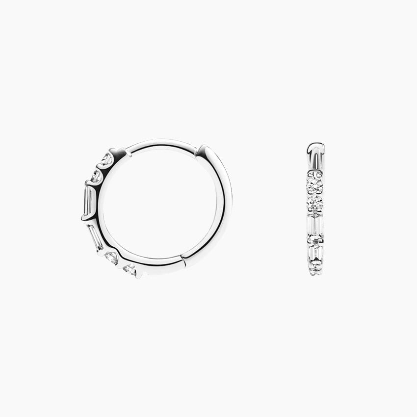 1/8 CTW Diamond Hoop Earrings in 14K Yellow Gold
