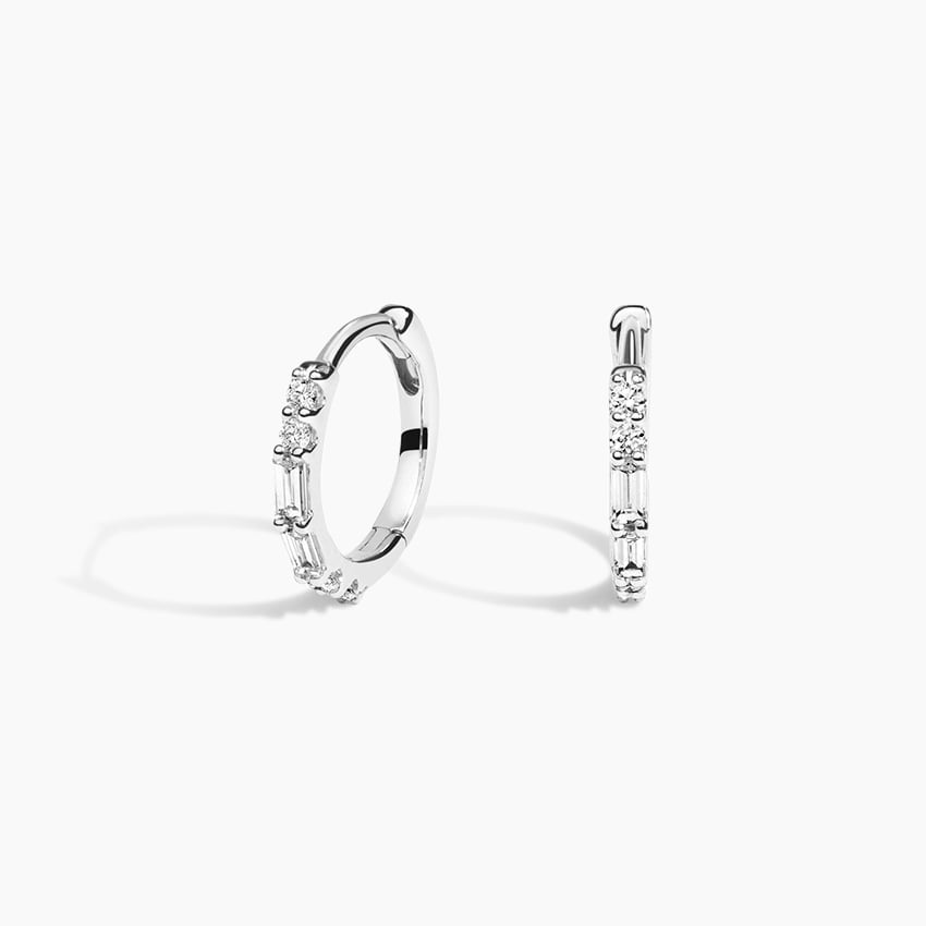 1/8 CTW Diamond Hoop Earrings in 14K Yellow Gold