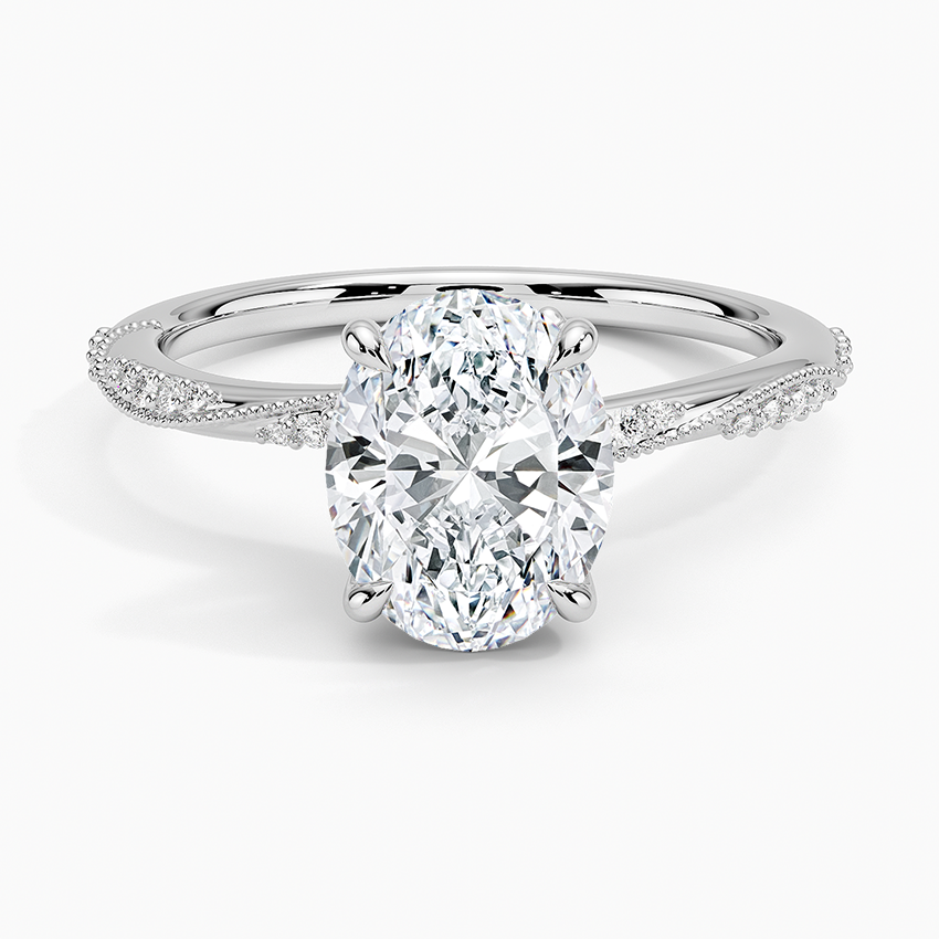 2 CT Lab Grown Diamond Milgrain Engagement Ring