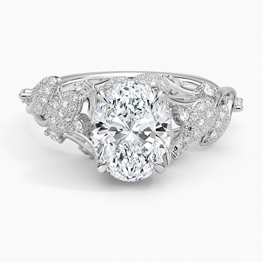 2 CT Oval Cut Labgrown Diamond Cluster Engagement Ring