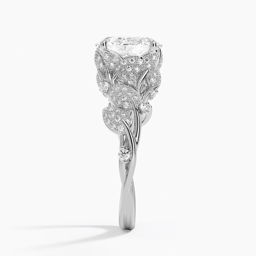 2 CT Oval Cut Labgrown Diamond Cluster Engagement Ring