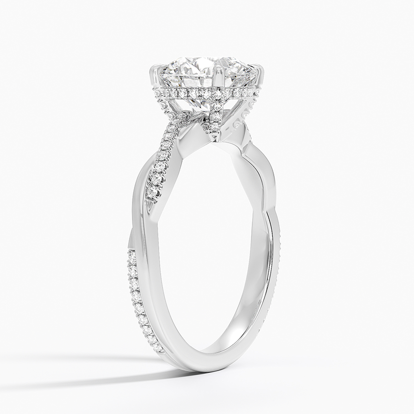 2 CT 18k Gold Twisted Band Lab Grwon Diamond Ring