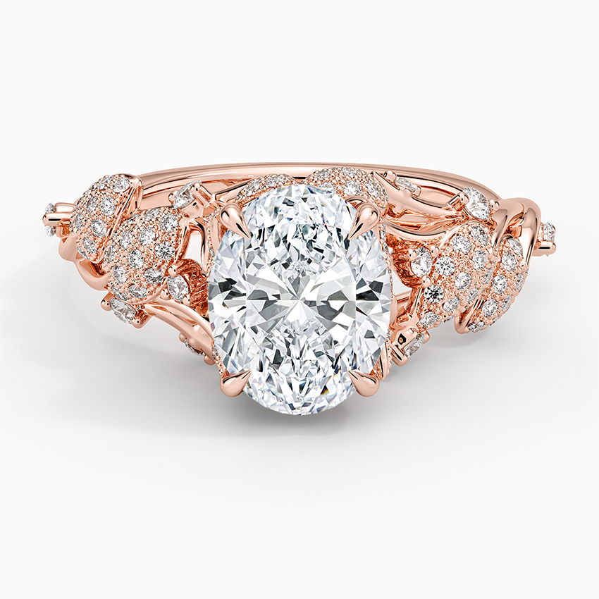 2 CT Oval Cut Labgrown Diamond Cluster Engagement Ring