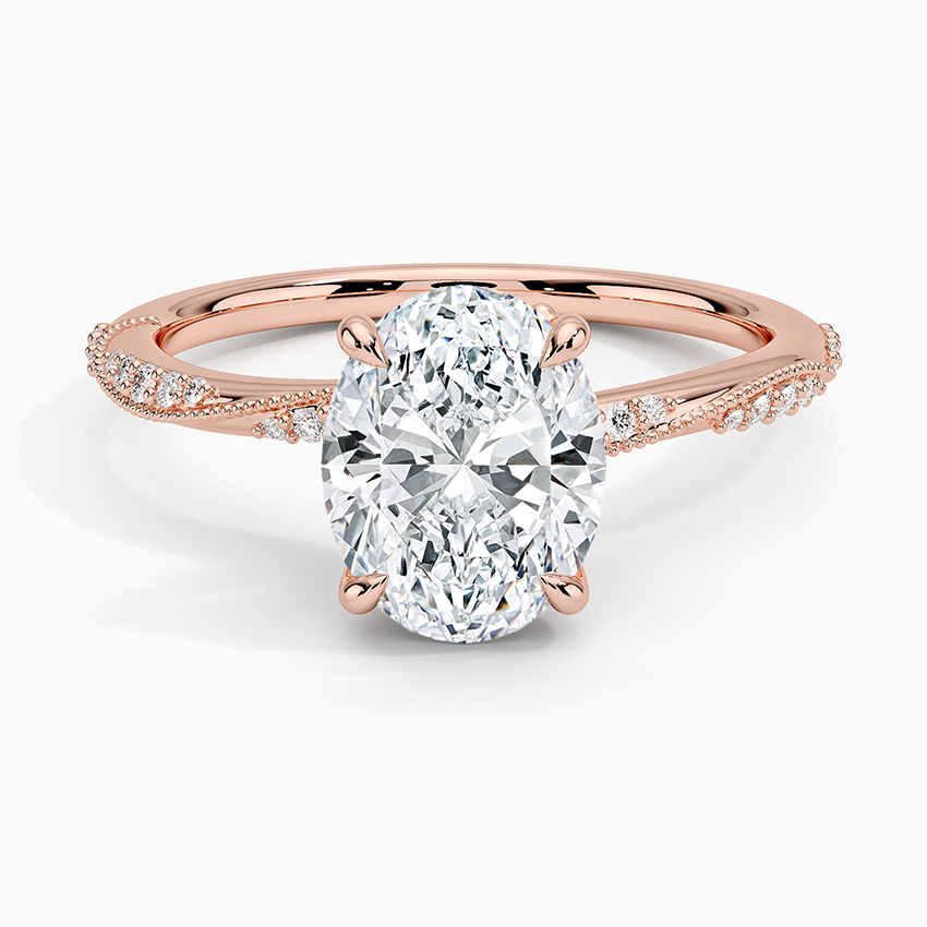 2 CT Lab Grown Diamond Milgrain Engagement Ring