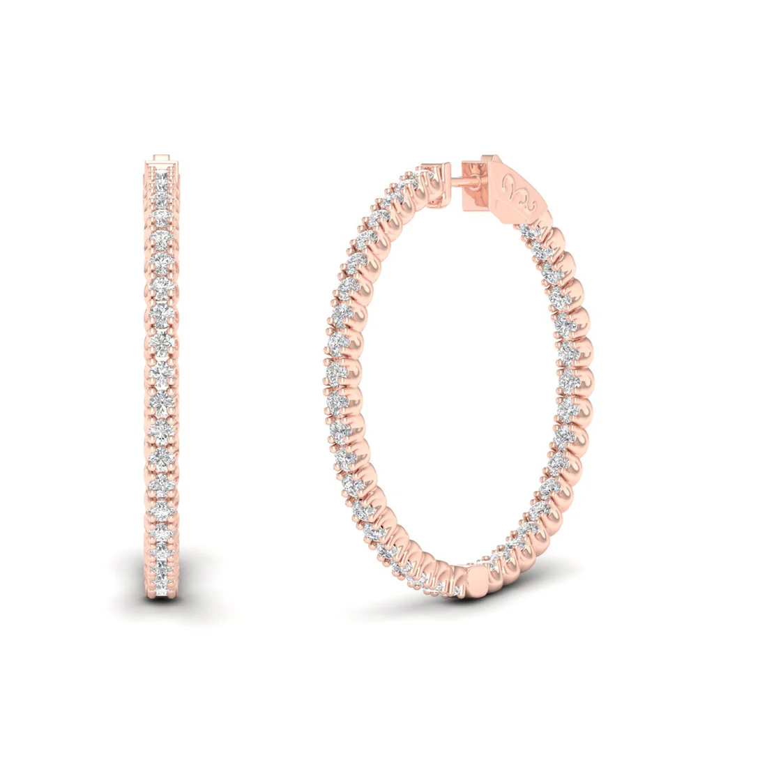 3.10 CTW Lab Grown Diamond Big Hoop Earring