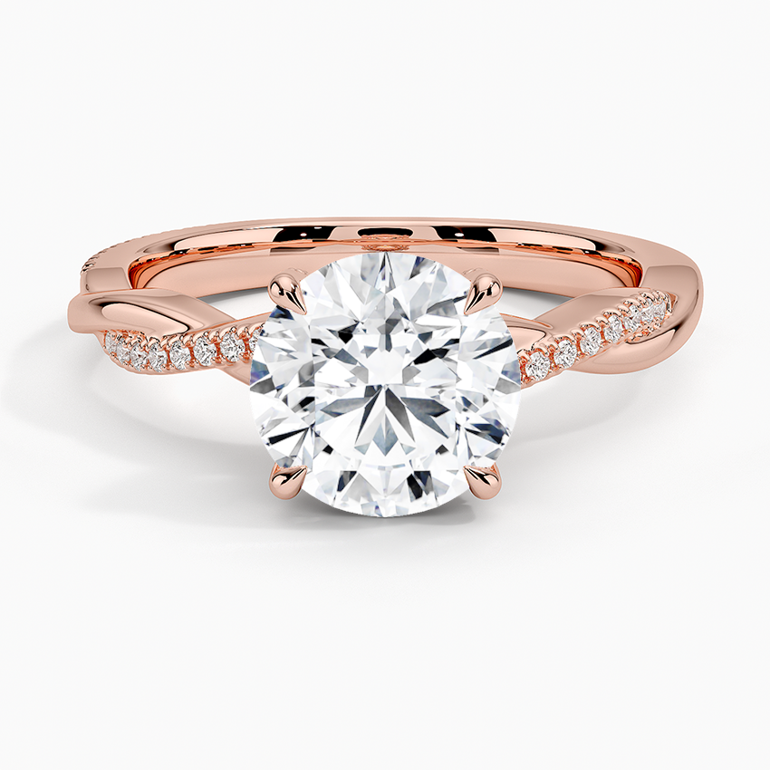 2 CT 18k Gold Twisted Band Lab Grwon Diamond Ring