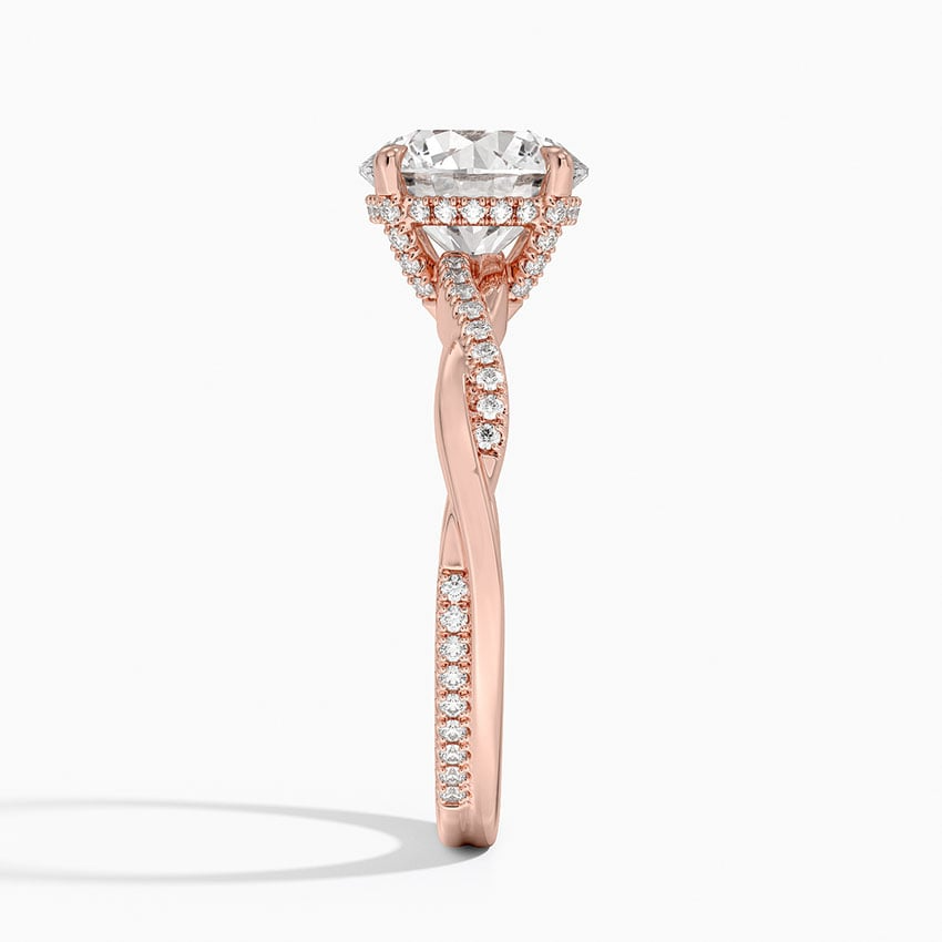 2 CT 18k Gold Twisted Band Lab Grwon Diamond Ring