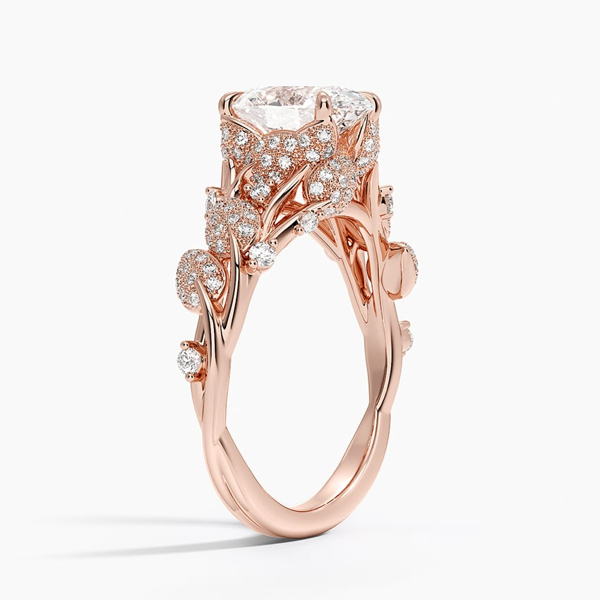 2 CT Oval Cut Labgrown Diamond Cluster Engagement Ring