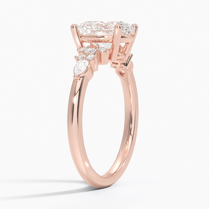2 CT Lab Grown Diamond Oval Cut Cluster Engagement Ring