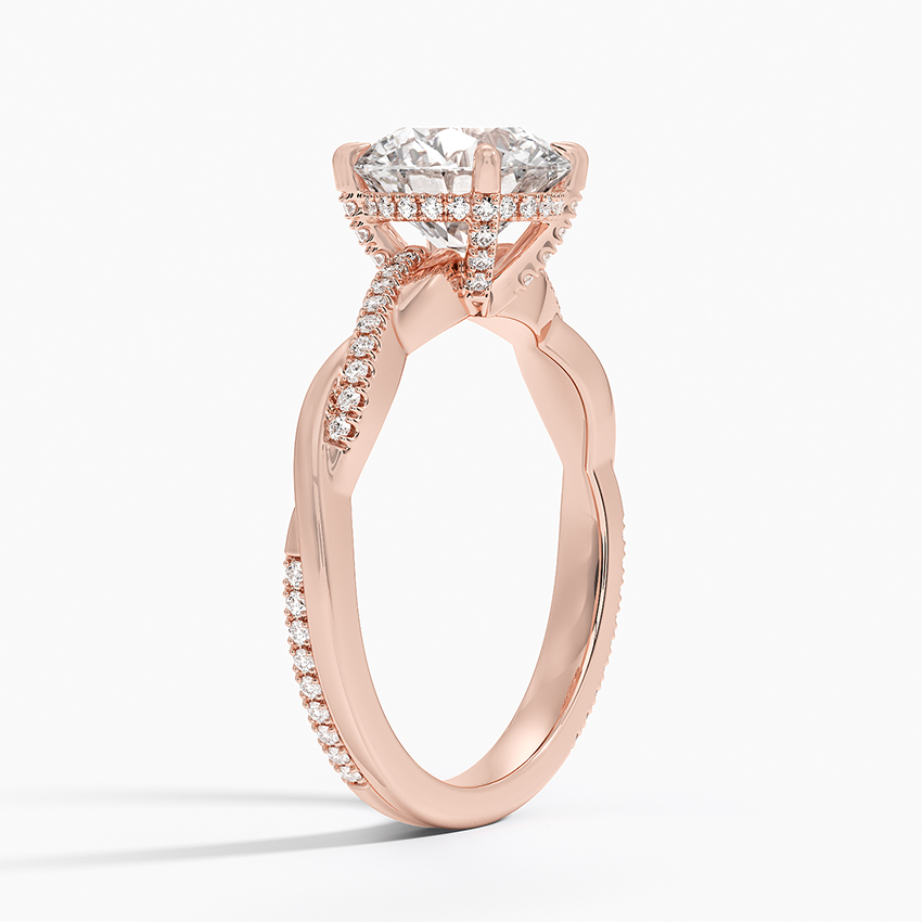 2 CT 18k Gold Twisted Band Lab Grwon Diamond Ring