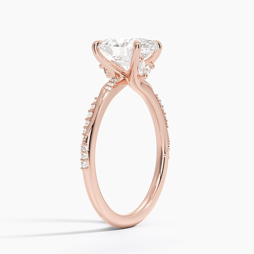 2 CT Lab Grown Diamond Milgrain Engagement Ring