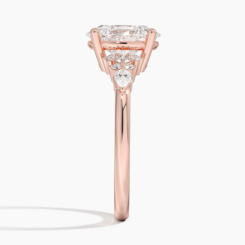 2 CT Lab Grown Diamond Oval Cut Cluster Engagement Ring