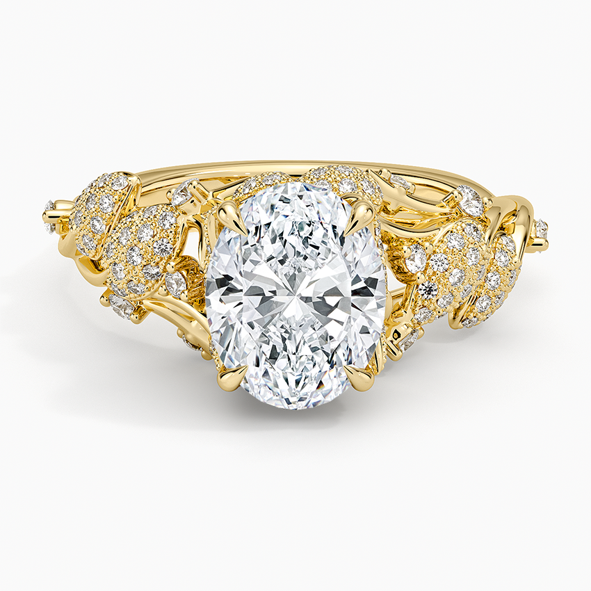 2 CT Oval Cut Labgrown Diamond Cluster Engagement Ring