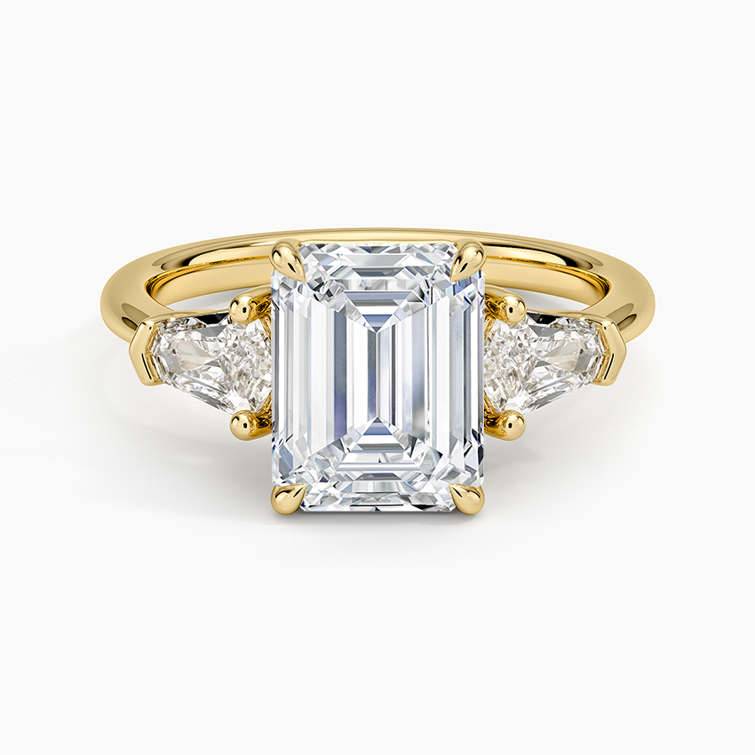 2 CT Emerald Cut Lab Grown Diamond Cluster Enagagement Ring