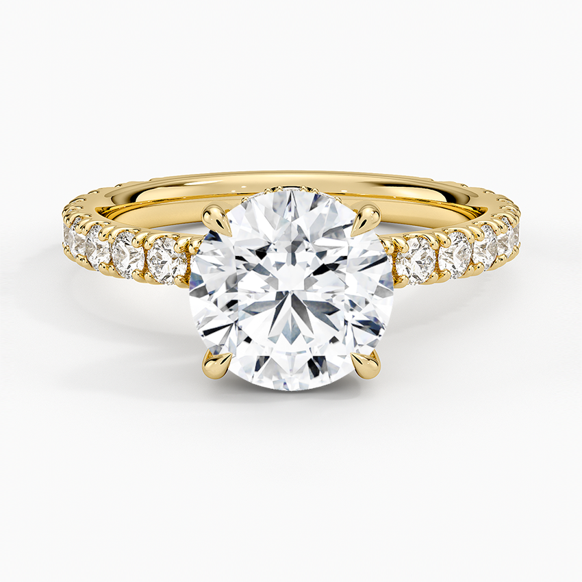 2 CT Round Lab Grown Diamond 18K Gold Solitaire Engagement Ring