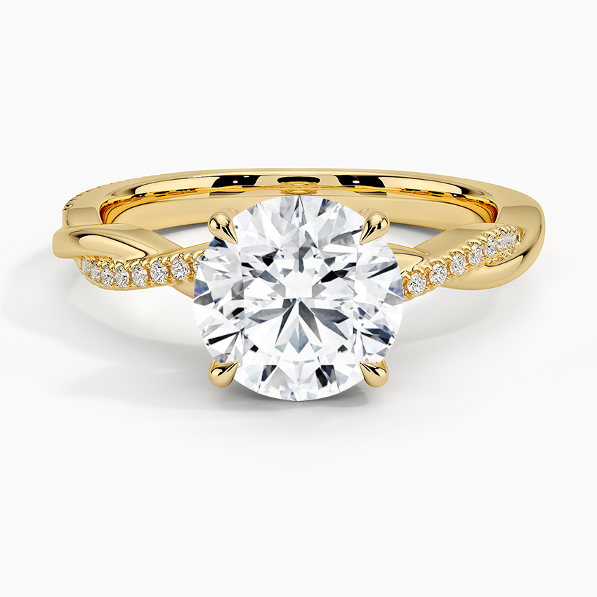2 CT 18k Gold Twisted Band Lab Grwon Diamond Ring