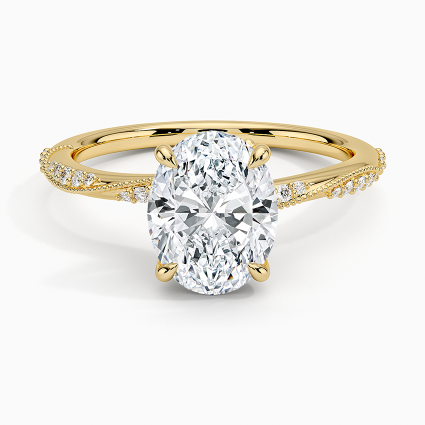 2 CT Lab Grown Diamond Milgrain Engagement Ring