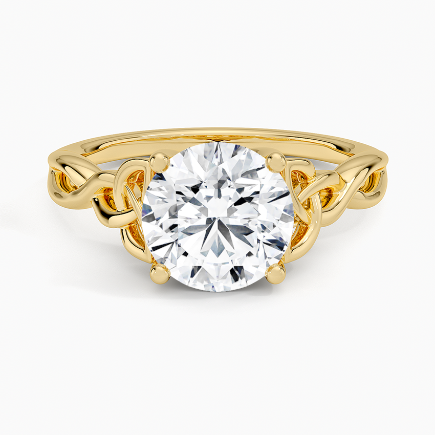 2 CT Round Cut Lab Grown Diamond 18k Gold Ring