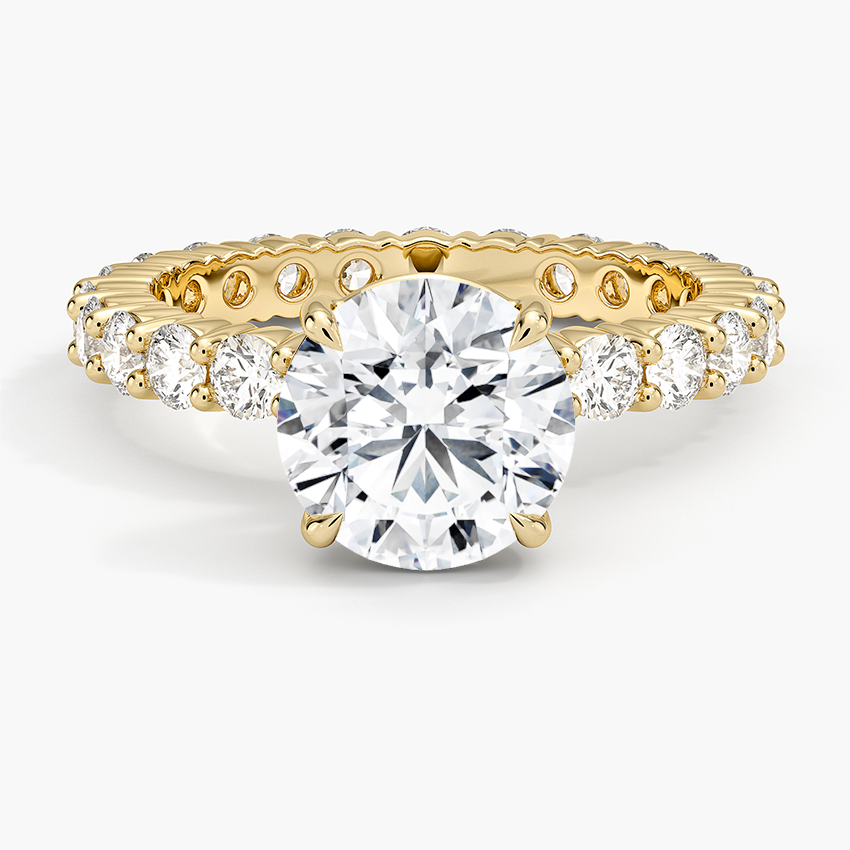 2 CT Round Cut Lab Grown Diamond 18k Solid Gold Ring