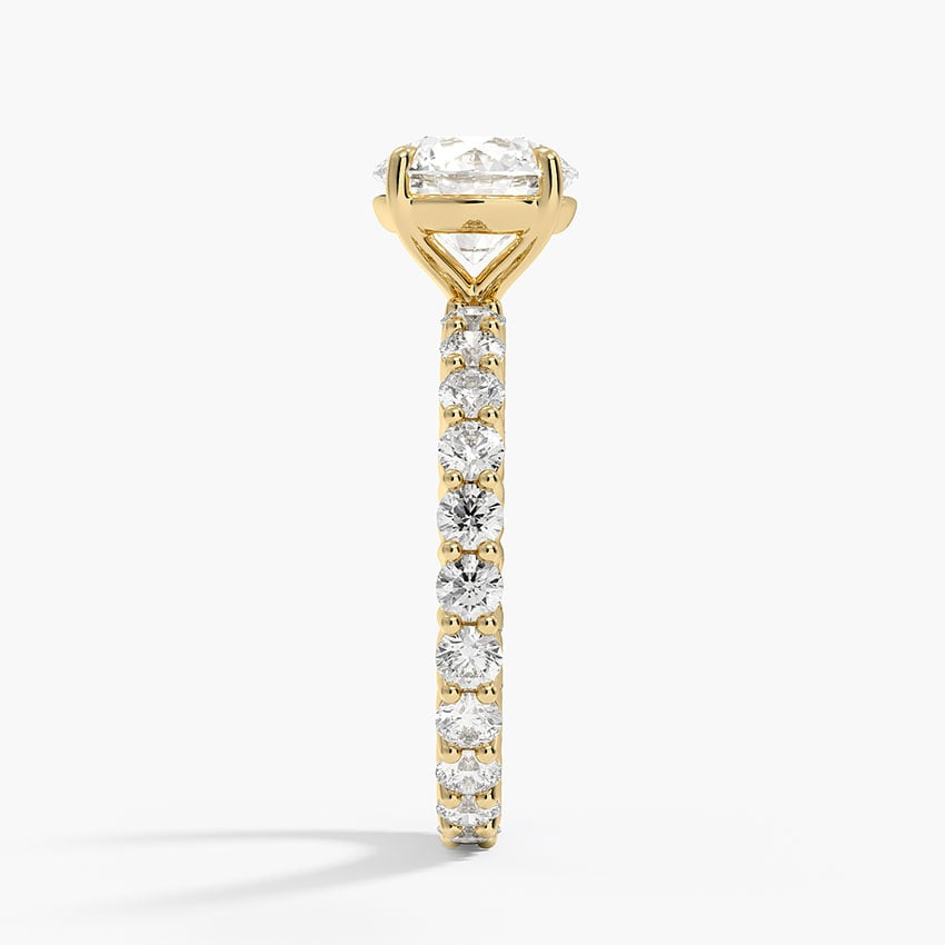 2 CT Round Cut Lab Grown Diamond 18k Solid Gold Ring