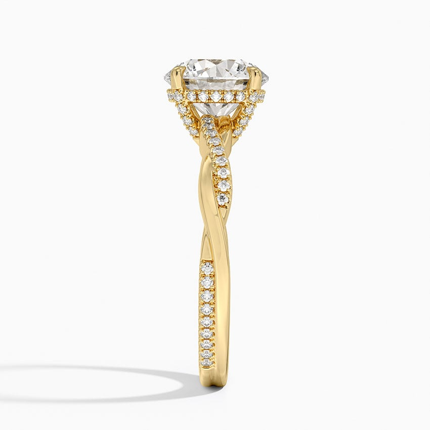 2 CT 18k Gold Twisted Band Lab Grwon Diamond Ring