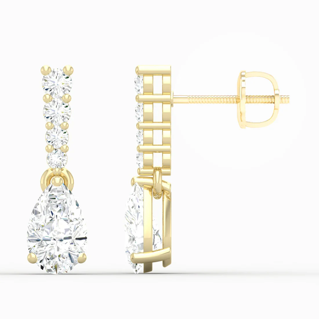 2 CTW Lab Grown Diamond Pear Drop Earring