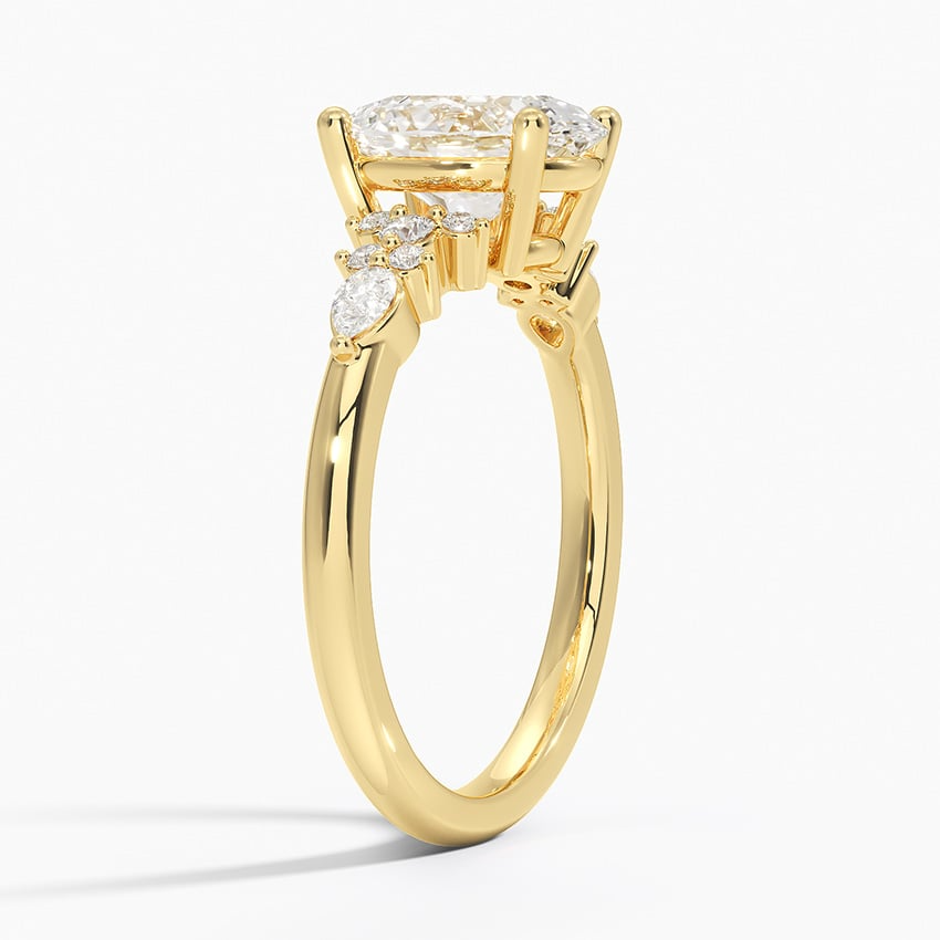 2 CT Lab Grown Diamond Oval Cut Cluster Engagement Ring