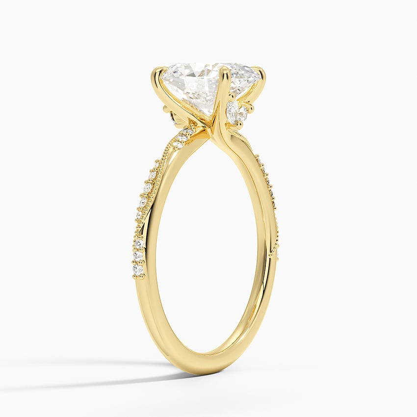 2 CT Lab Grown Diamond Milgrain Engagement Ring