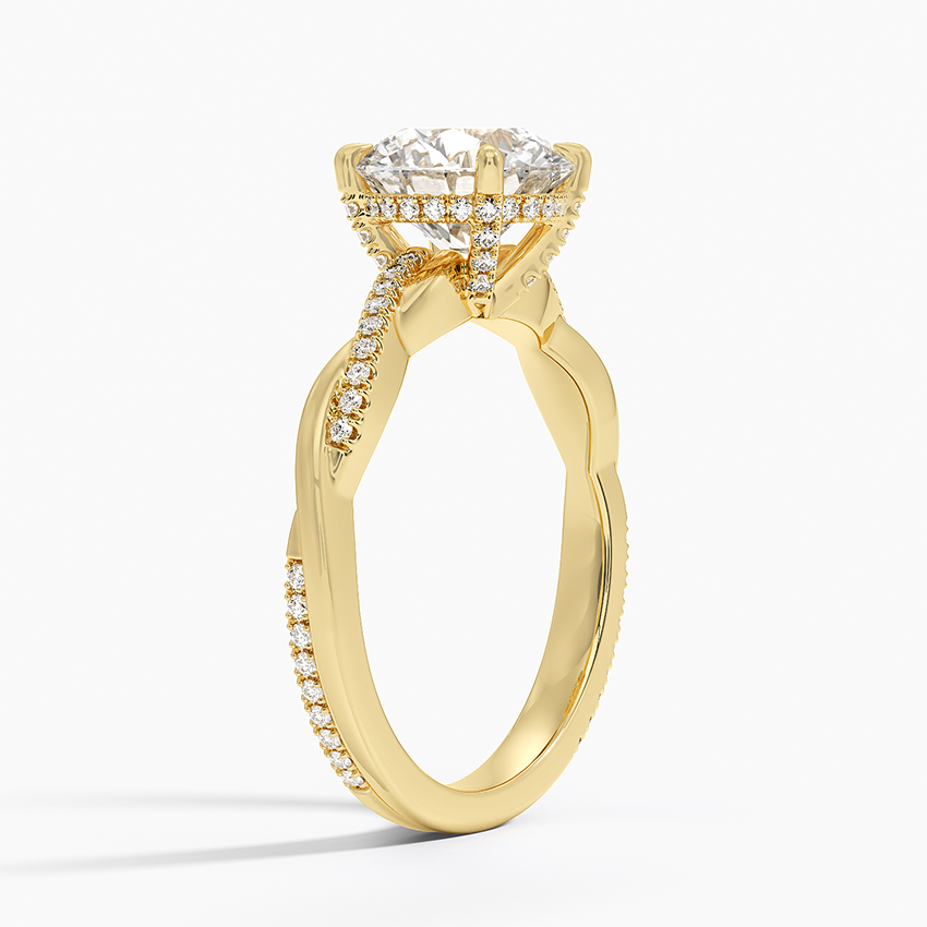 2 CT 18k Gold Twisted Band Lab Grwon Diamond Ring