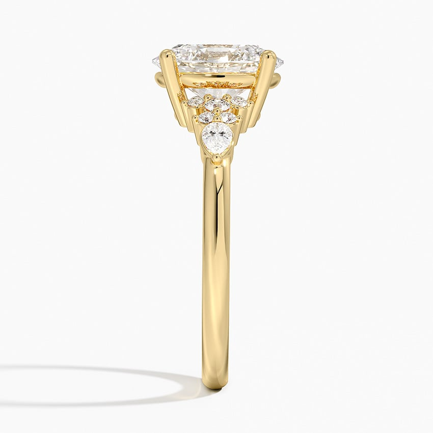 2 CT Lab Grown Diamond Oval Cut Cluster Engagement Ring
